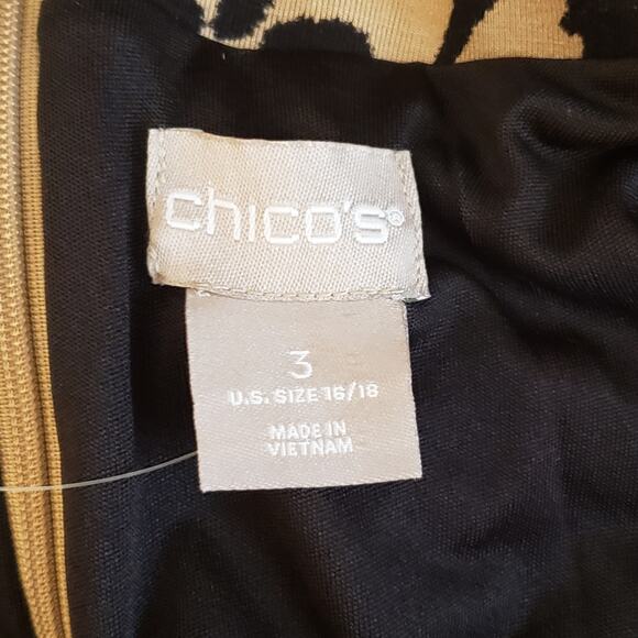 Chico's Cheetah Print Mock Neck Midi Shift Stretch Dress | Size 3 (16/18) | NWT - Picture 9 of 10